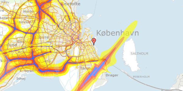 Trafikstøjkort på Krimsvej 1B, 5. tv, 2300 København S