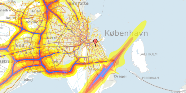 Trafikstøjkort på Oliebladsgade 8, 1. 3, 2300 København S