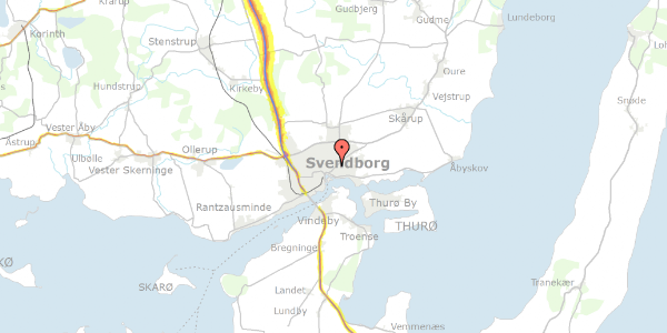 Trafikstøjkort på Nyborgvej 29, 5700 Svendborg