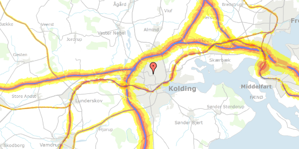 Trafikstøjkort på Bertram Knudsens Vej 4, 2. 202, 6000 Kolding