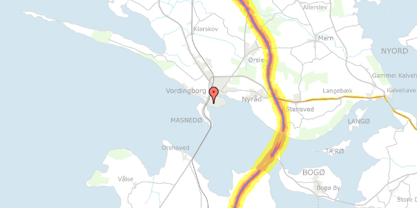 Trafikstøjkort på Sydhavnsvej 24, . 1, 4760 Vordingborg