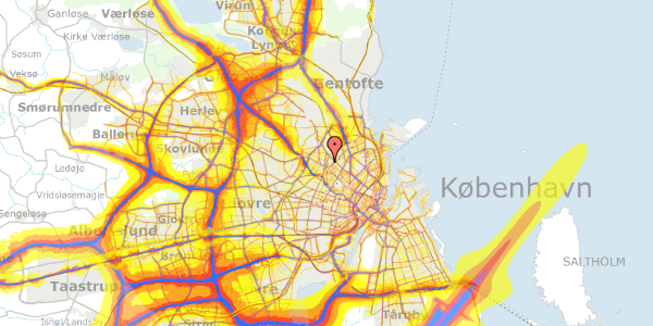 Trafikstøjkort på Borgmestervangen 31, 1. 2, 2200 København N