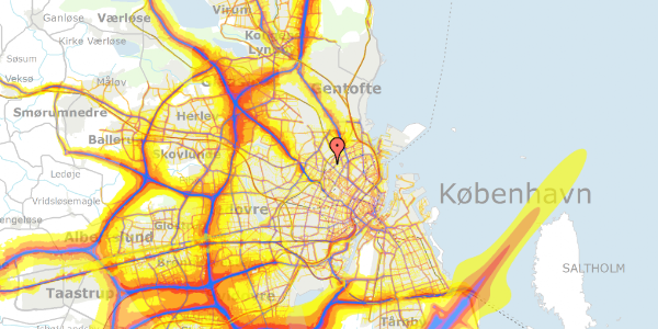 Trafikstøjkort på Tagensvej 129, 3. 59, 2200 København N