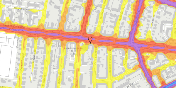 Trafikstøjkort på Frederiksberg Alle 41, 5. 502, 1820 Frederiksberg C