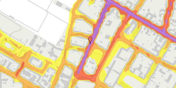 Trafikstøjkort på Griffenfeldsgade 26, 2200 København N