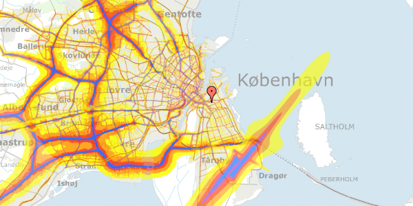 Trafikstøjkort på Ved Kløvermarken 4, 6. th, 2300 København S