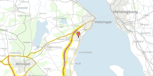 Trafikstøjkort på Hovvej 54, 3060 Espergærde