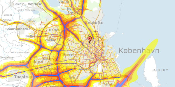 Trafikstøjkort på Rebslagervej 10, 1. 10, 2400 København NV