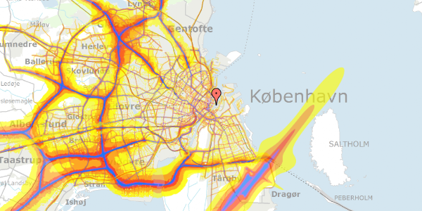 Trafikstøjkort på Nyhavn 8, 1051 København K