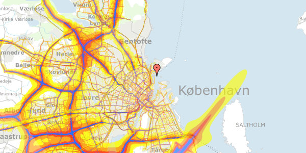 Trafikstøjkort på Marmorvej 20, 2100 København Ø