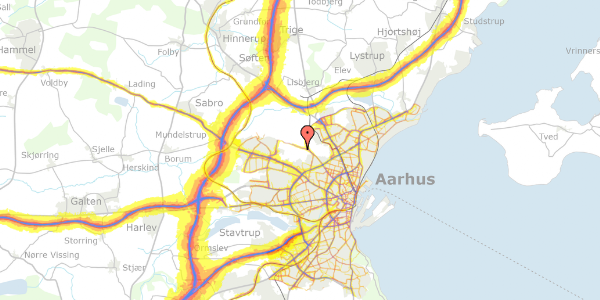 Trafikstøjkort på Haveforeningen Marienlyst 22, 8200 Aarhus N