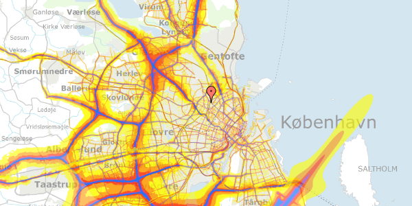 Trafikstøjkort på Bygmestervej 1B, st. , 2400 København NV