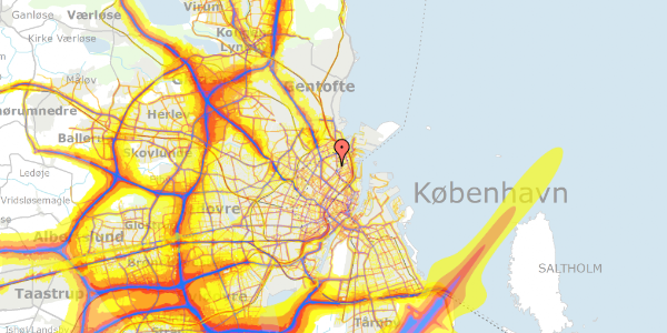 Trafikstøjkort på Øster Allé 46, 2. , 2100 København Ø