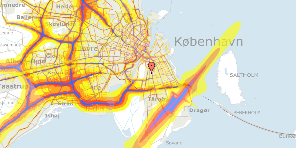 Trafikstøjkort på Sundbygårdsvej 89, 1. th, 2300 København S