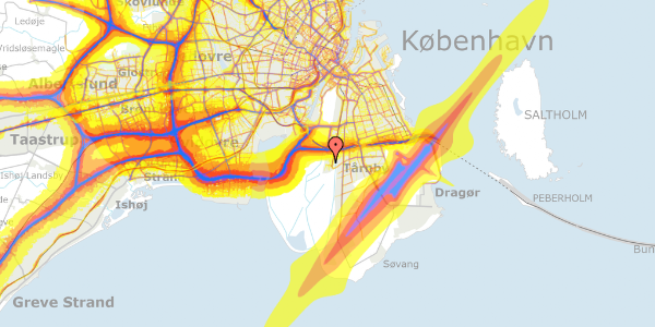 Trafikstøjkort på Richard Mortensens Vej 38, 2300 København S