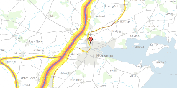 Trafikstøjkort på Hf Enghave 26, 8700 Horsens