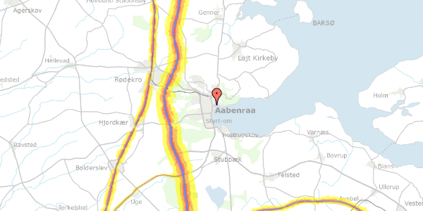 Trafikstøjkort på Skibbrogade 34, 6200 Aabenraa