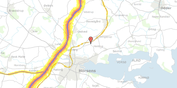 Trafikstøjkort på Nederbyen 3, 8700 Horsens