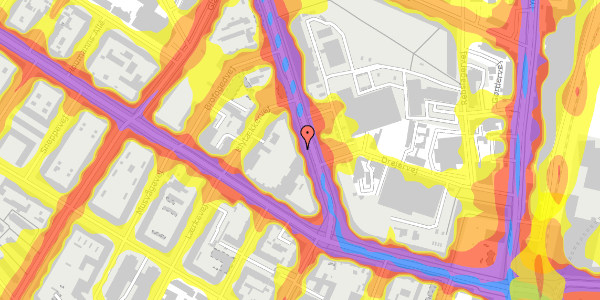 Trafikstøjkort på Frederiksborgvej 15, 2400 København NV