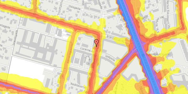 Trafikstøjkort på Jordbrovej 25, 8200 Aarhus N