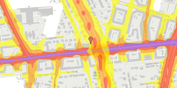 Trafikstøjkort på Gustav Johannsens Vej 2E, st. , 2000 Frederiksberg