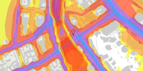 Trafikstøjkort på Vesterbrogade 6A, 13. , 1620 København V