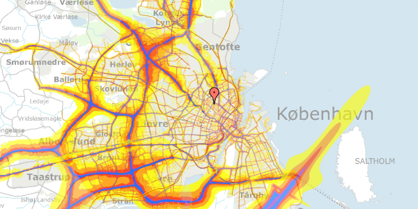 Trafikstøjkort på Allersgade 9B, 2200 København N