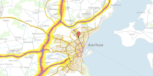 Trafikstøjkort på Olof Palmes Allé 5F, 8200 Aarhus N