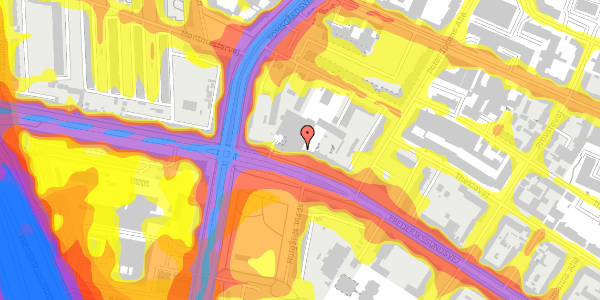 Trafikstøjkort på Frederikssundsvej 84A, 3. 4, 2400 København NV