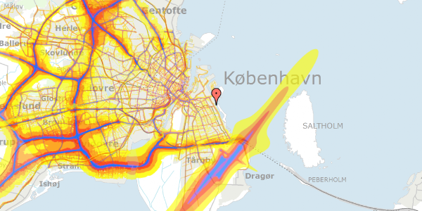 Trafikstøjkort på Lergravsvej 76, 3. mf, 2300 København S