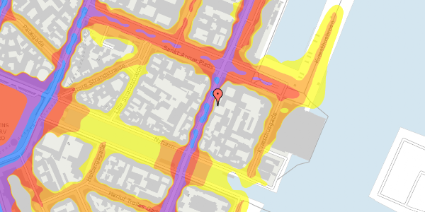 Trafikstøjkort på Toldbodgade 14, 1253 København K