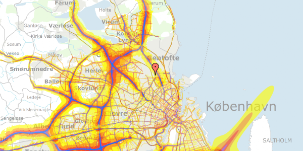 Trafikstøjkort på Rødhalsgangen 22, 2400 København NV