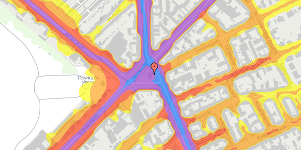 Trafikstøjkort på Østerbrogade 29B, 2100 København Ø