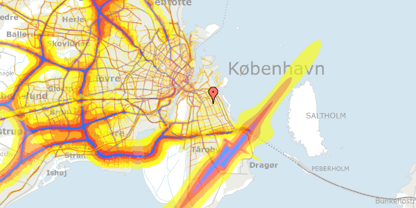 Trafikstøjkort på Tycho Brahes Allé 41, 4. , 2300 København S