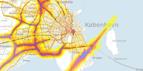 Trafikstøjkort på Tom Kristensens Vej 75, 2300 København S