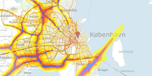 Trafikstøjkort på Nyhavn 6A, 2. , 1051 København K