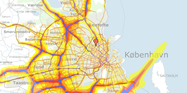 Trafikstøjkort på Tagensvej 129, 4. 1, 2200 København N