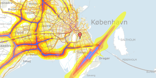 Trafikstøjkort på Sundbygårdsvej 1, 1. 1, 2300 København S