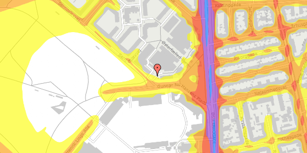 Trafikstøjkort på Serridslevvej 2, kl. , 2100 København Ø