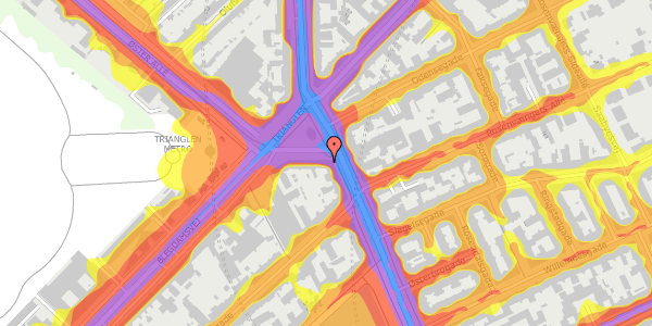 Trafikstøjkort på Trianglen 1, 2100 København Ø