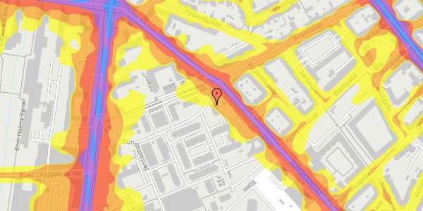 Trafikstøjkort på Sundholmsvej 8, 2300 København S