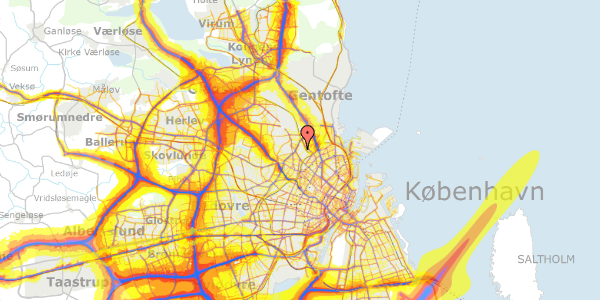 Trafikstøjkort på Nielsine Nielsens Vej 41A, 2400 København NV