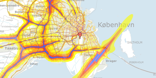 Trafikstøjkort på Islands Brygge 106, 1. tv, 2300 København S