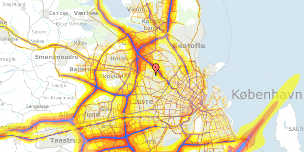 Trafikstøjkort på Sortspættegangen 21, 2700 Brønshøj