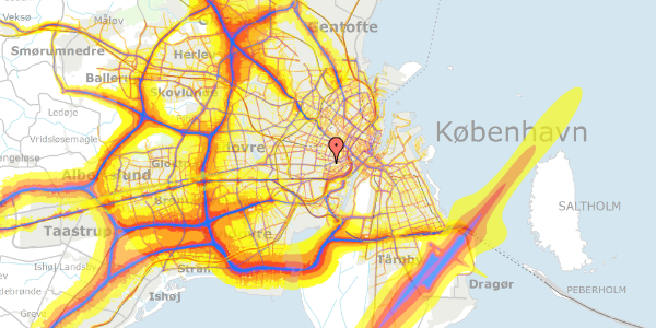 Trafikstøjkort på Vesterbrogade 124B, 3. th, 1620 København V