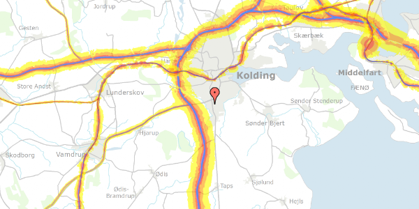 Trafikstøjkort på Gejlhavegård 27, 6000 Kolding