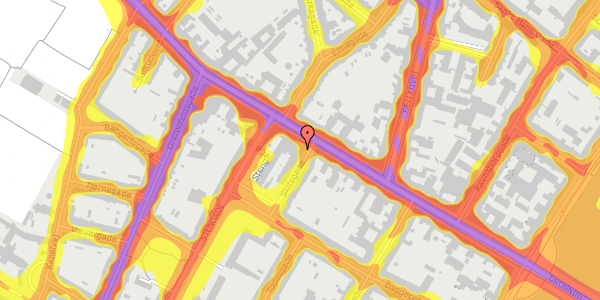 Trafikstøjkort på Slotsgade 2, 3. th, 2200 København N