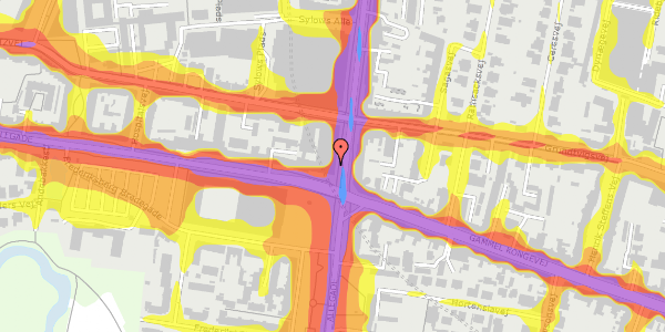 Trafikstøjkort på Falkoner Alle 1, 4. , 2000 Frederiksberg