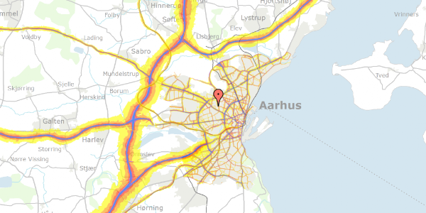 Trafikstøjkort på Haslehøjvej 5A, 8210 Aarhus V