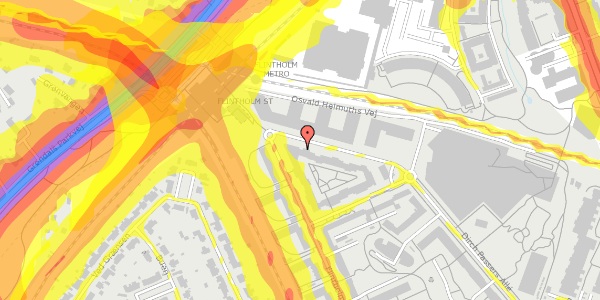 Trafikstøjkort på Dirch Passers Allé 27, kl. 1, 2000 Frederiksberg